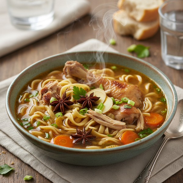 Savory Chicken Carcass Noodle Soup recipe