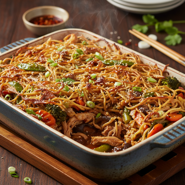 Savory Chicken Chow Mein Bake recipe