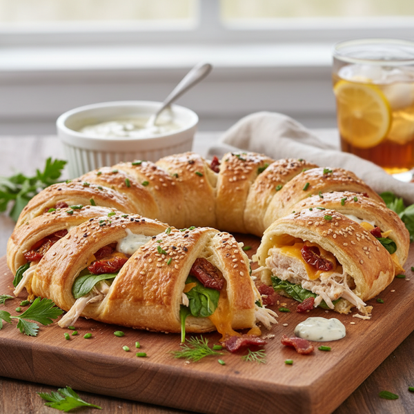 Savory Chicken Club Crescent Ring recipe