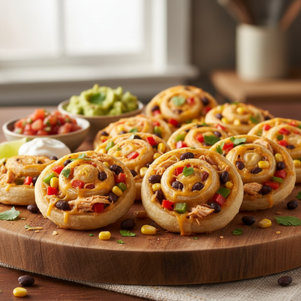 Savory Chicken Fiesta Pinwheels recipe