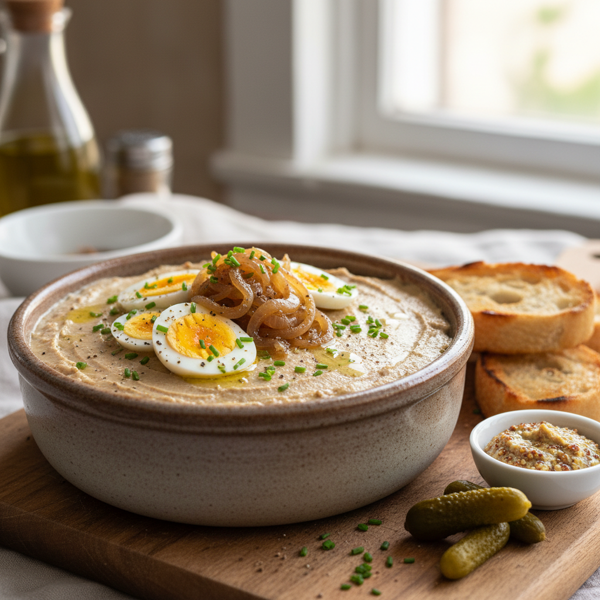 Savory Chicken Liver Pâté with Onions and Eggs recipe