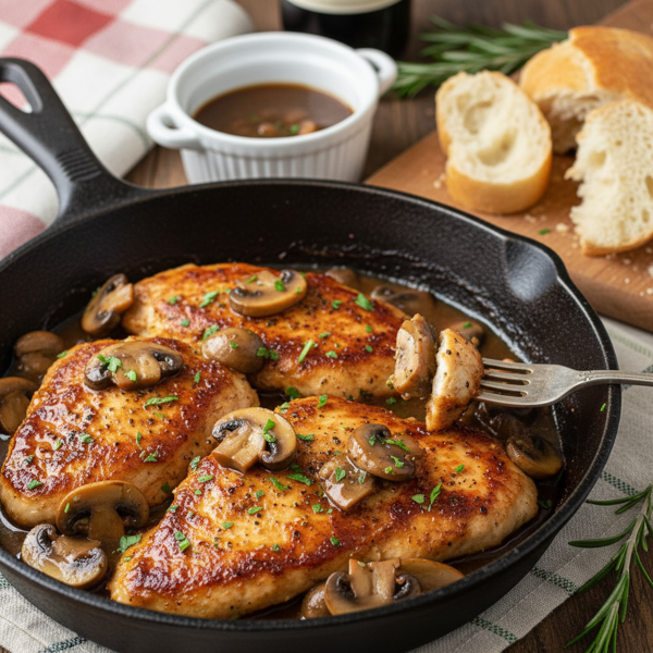 Savory Chicken Marsala with Garlic Mushrooms recipe
