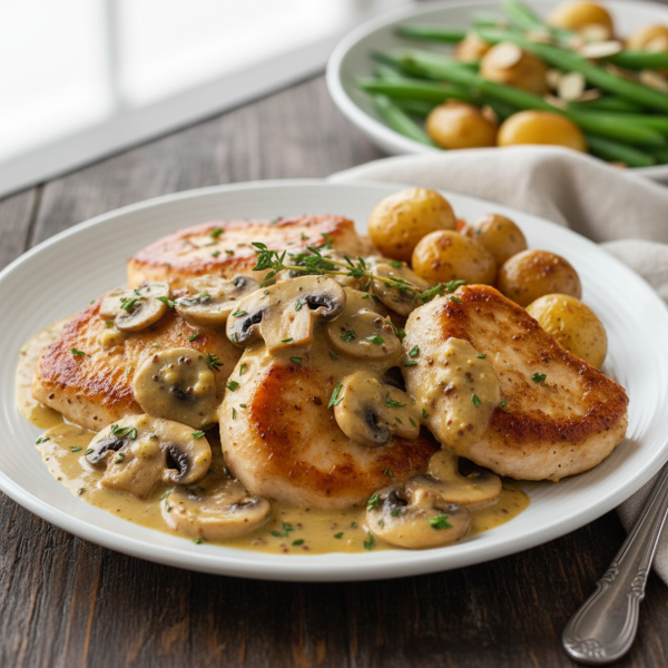 Savory Chicken Medallions with Mushroom Dijon Sauce recipe