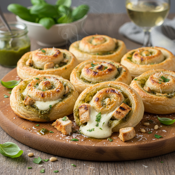 Savory Chicken Pesto Puffs recipe