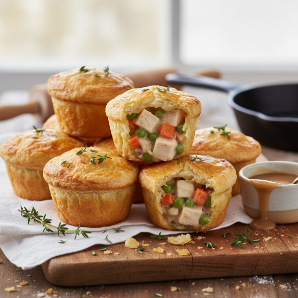 Savory Chicken Pot Pie Muffins recipe
