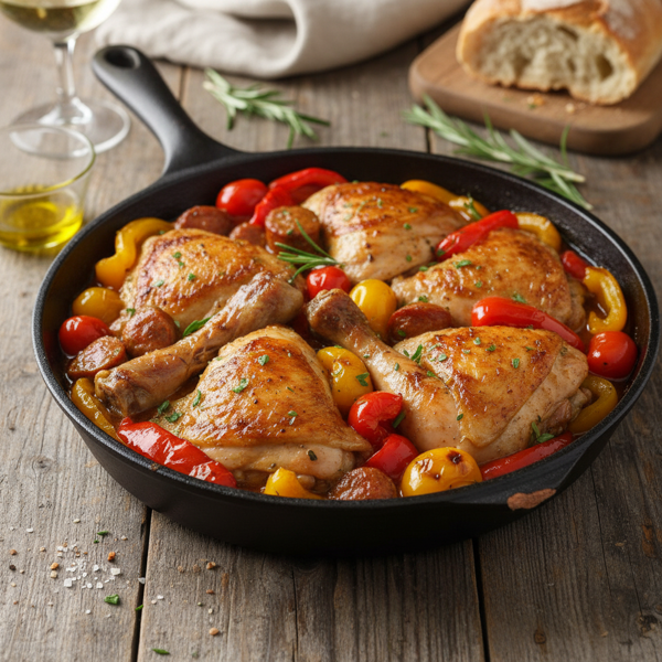 Savory Chicken Scarpariello with Peppers recipe