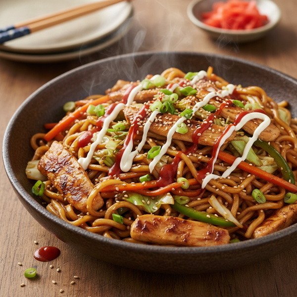 Savory Chicken Yakisoba recipe