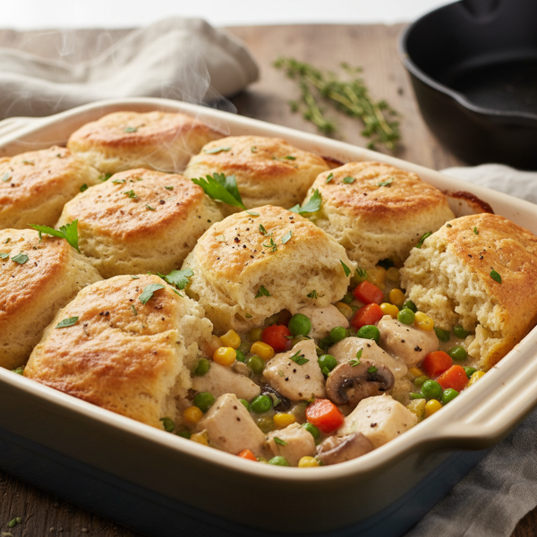 Savory Chicken & Biscuit Casserole recipe