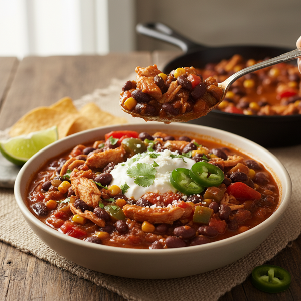 Savory Chicken & Black Bean Chili Delight recipe