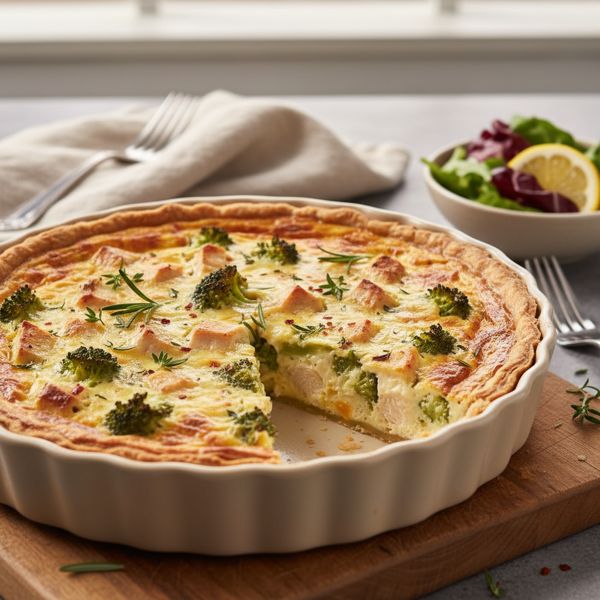 Savory Chicken & Broccoli Quiche Delight recipe