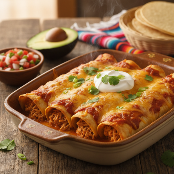 Savory Chicken & Cheese Enchiladas recipe