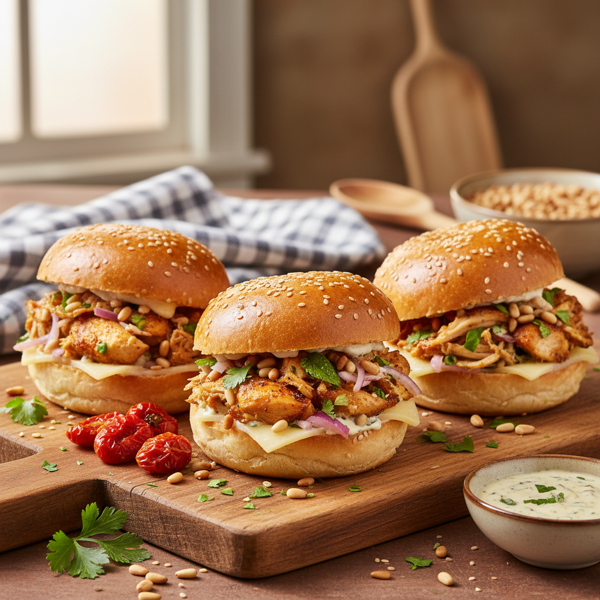 Savory Chicken & Pine Nut Sliders recipe