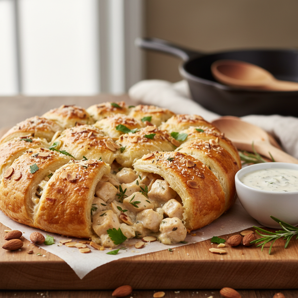 Savory Chicken and Almond Crescent Bake recipe