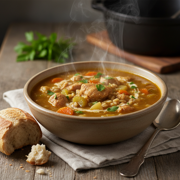 Savory Chicken and Barley Comfort Stew recipe