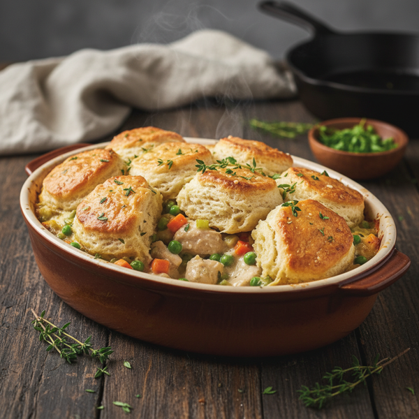 Savory Chicken and Biscuit Casserole recipe