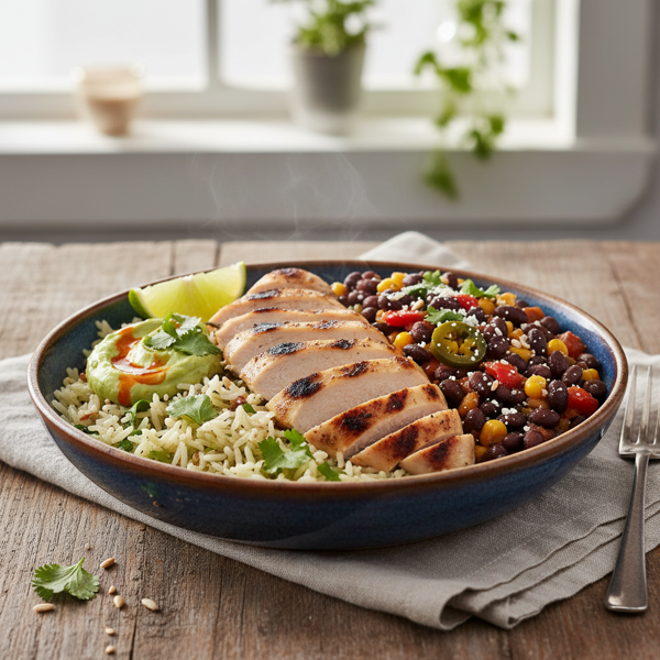 Savory Chicken and Black Bean Rice Bowl recipe