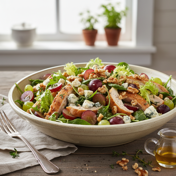 Savory Chicken and Blue Cheese Salad with Grapes and Toasted Walnuts recipe