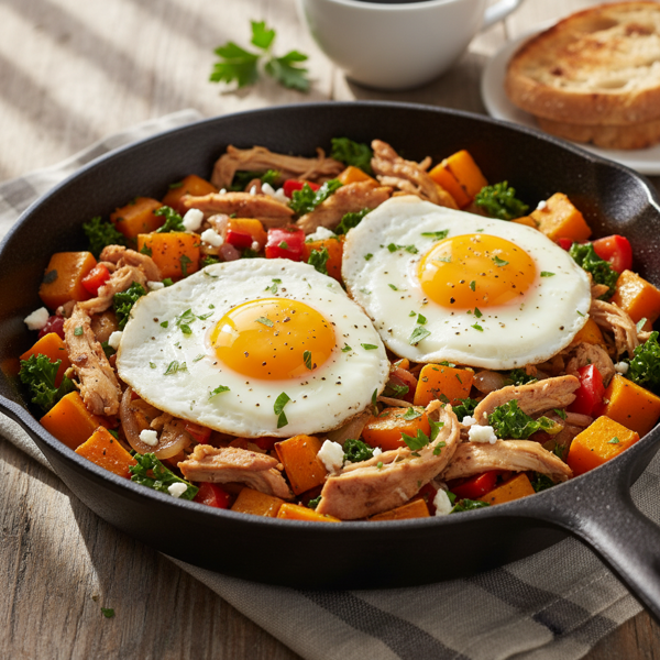 Savory Chicken and Butternut Squash Breakfast Hash recipe