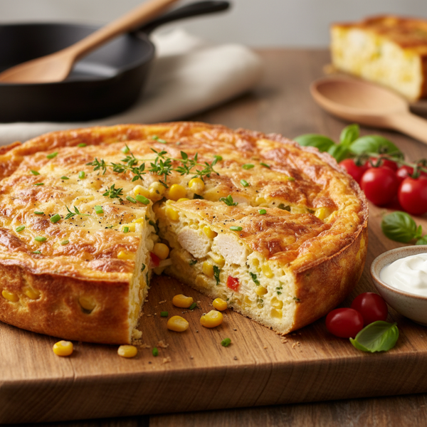 Savory Chicken and Corn Crustless Quiche recipe