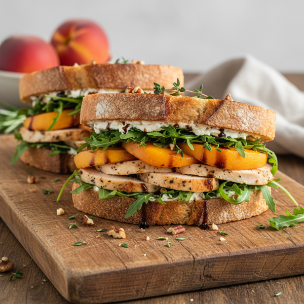 Savory Chicken and Peach Delight Sandwich recipe