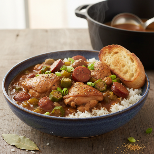 Savory Chicken and Sausage Gumbo recipe
