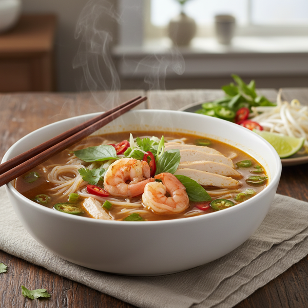Savory Chicken and Shrimp Pho recipe