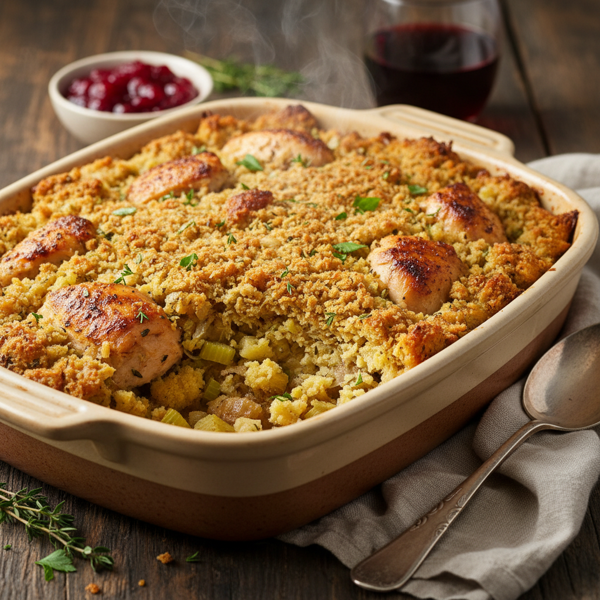 Savory Chicken and Stuffing Bake recipe