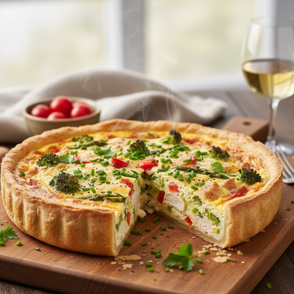 Savory Chicken and Vegetable Quiche recipe