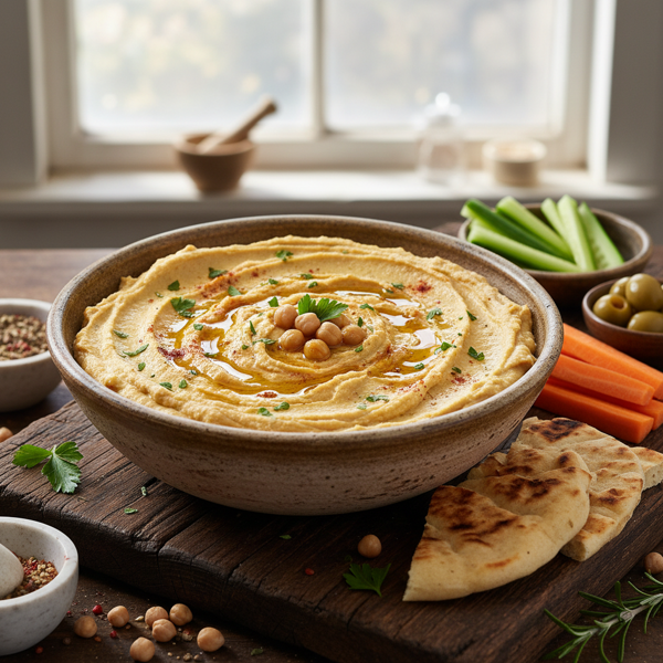 Savory Chickpea Flour Hummus recipe