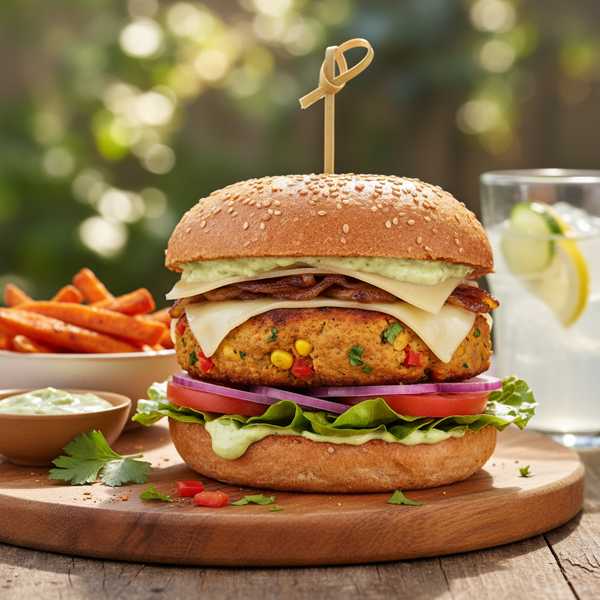Savory Chickpea Veggie Burger recipe