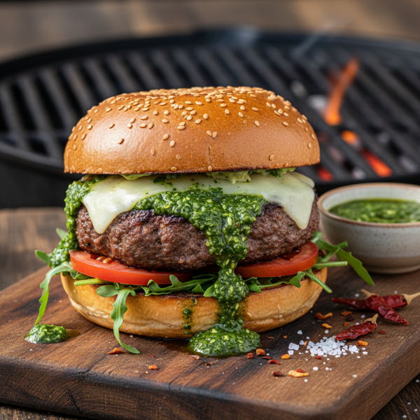 Savory Chimichurri-Stuffed Argentine Burgers recipe