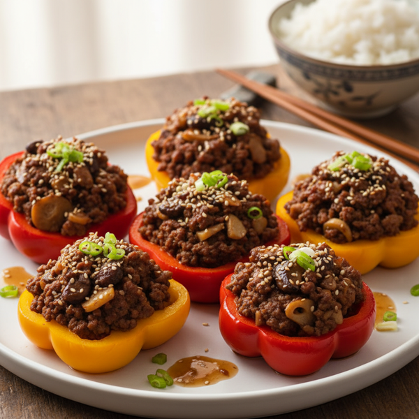 Savory Chinese-Style Beef-Stuffed Peppers recipe