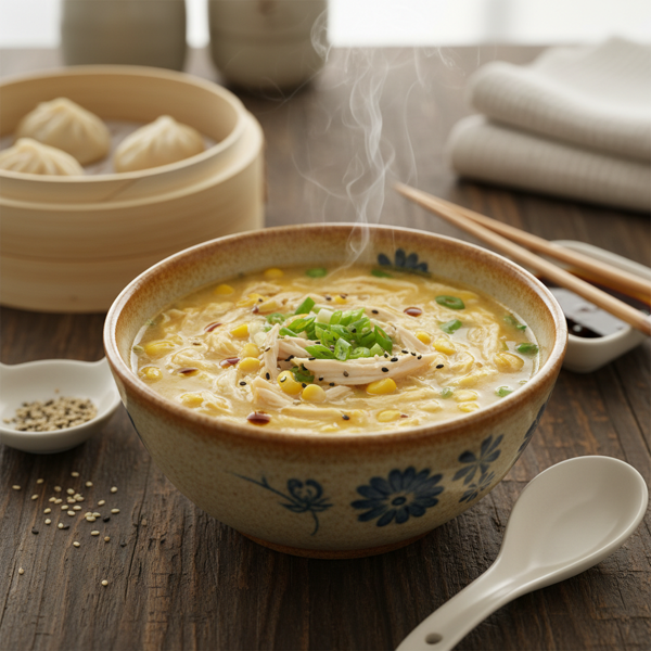 Savory Chinese Chicken and Sweet Corn Soup recipe