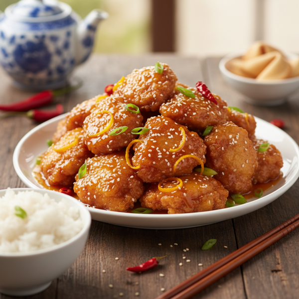 Savory Chinese Orange Chicken Thighs recipe