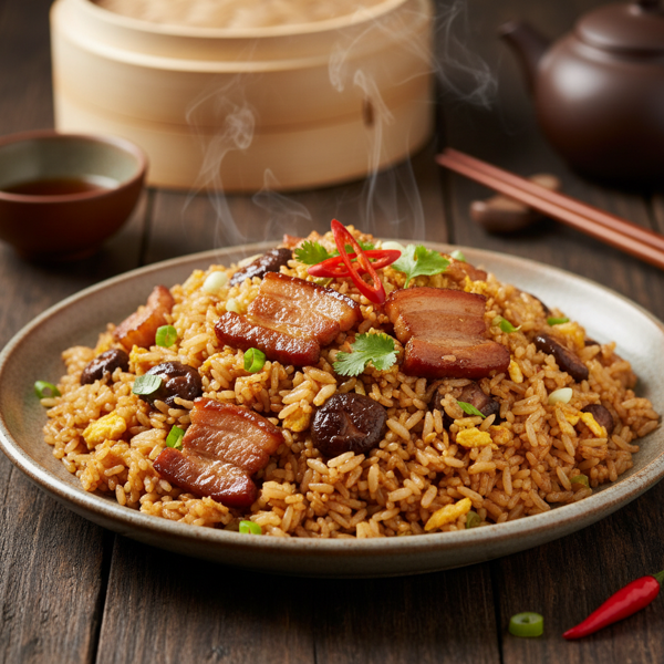 Savory Chinese Pork and Mushroom Fried Rice recipe