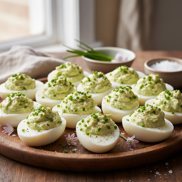 Savory Chive-Infused Deviled Eggs recipe