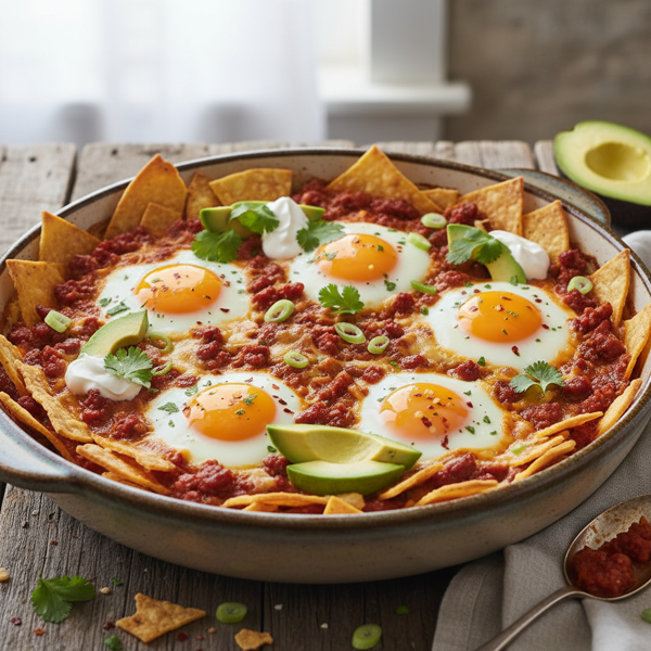 Savory Chorizo and Cheese Huevos Rancheros Bake recipe