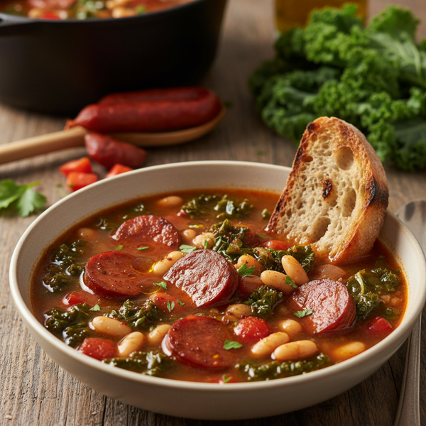 Savory Chorizo and Kale Soup recipe