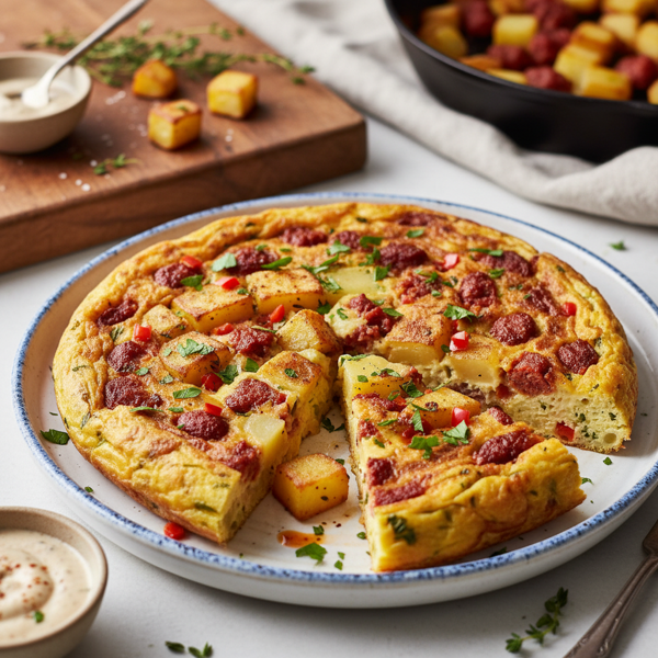 Savory Chorizo and Potato Frittata recipe