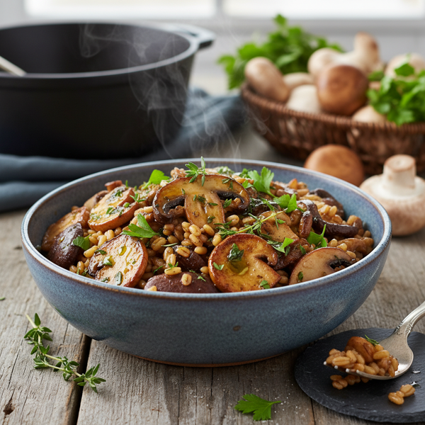 Savory Chunky Mushroom Barley Delight recipe