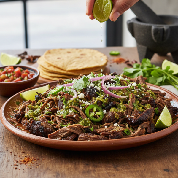 Savory Cilantro-Lime Beef Machaca recipe