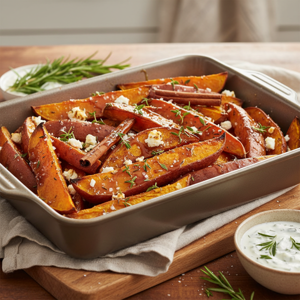 Savory Cinnamon Baked Sweet Potatoes recipe