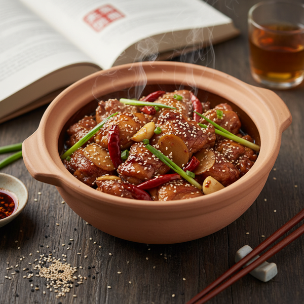 Savory Clay Pot Sesame Chicken Delight recipe