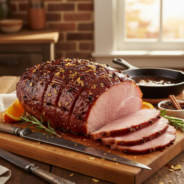 Savory Cola-Glazed Maple Mustard Ham recipe