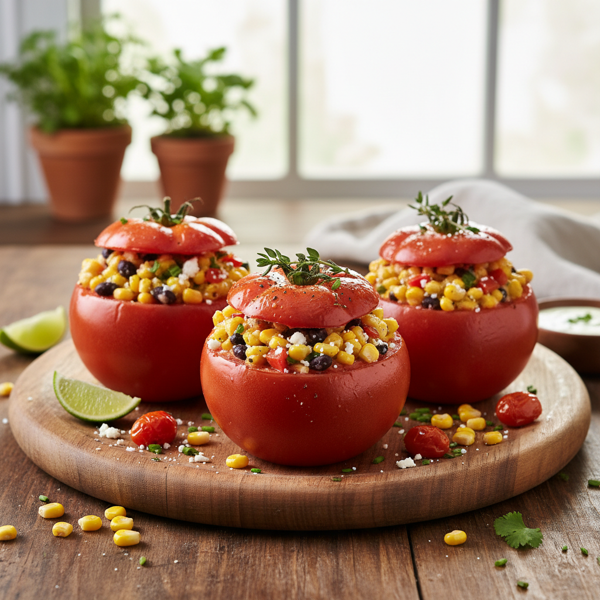 Savory Corn-Stuffed Tomato Delights recipe
