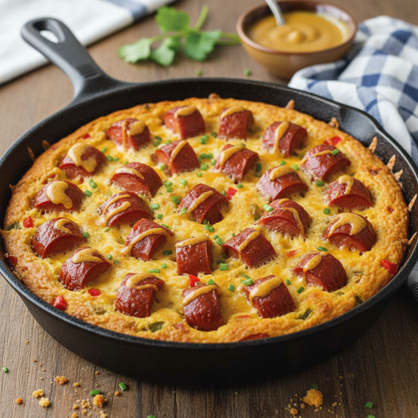 Savory Corn Dog Bake recipe