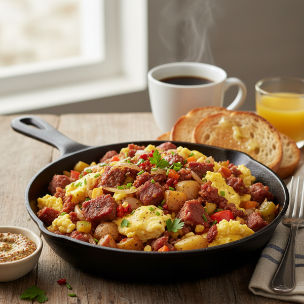 Savory Corned Beef Breakfast Scramble recipe