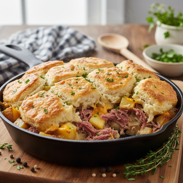 Savory Corned Beef & Potato Biscuit Bake recipe