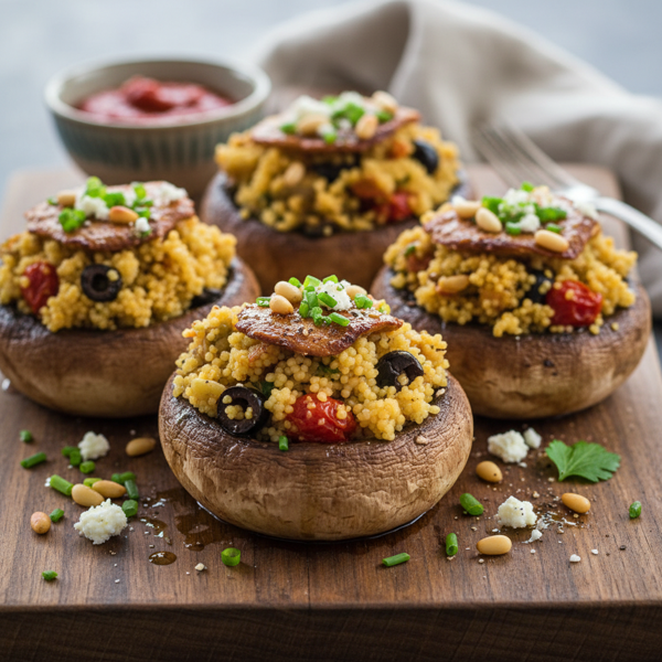 Savory Couscous-Stuffed Mushroom Caps recipe
