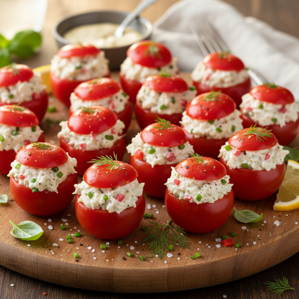 Savory Crab-Stuffed Cherry Tomatoes recipe